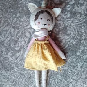 Handmade Doll in Unicorn Costume